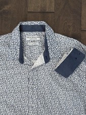 Nick Graham Blue Paisley Everywhere Stretch Modern Fit Button Down XL Flip Cuff