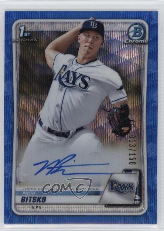 2020 Bowman Draft Chrome Picks Blue Refractor /150 Nick Bitsko #CDA-NB Auto sc8