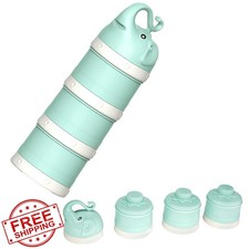 Baby Formula Dispenser Green Stackable Travel Snack Container