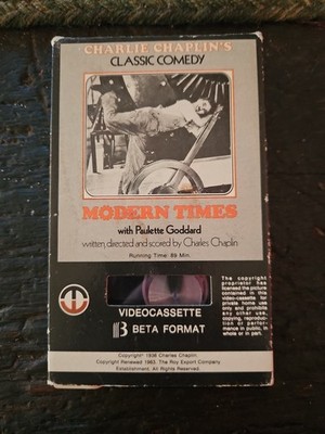 BETA Charlie Chaplin Modern Times RARE Betamax Format Magnetic Video Tape