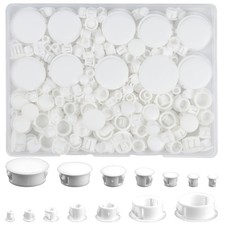 Plastic Hole Plugs, 180Pcs White Panel Knockout Locking Plugs, round Drill Screw