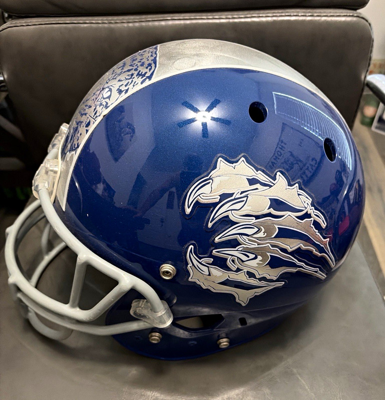 Schutt XV Full Face Football Helmet w/ Facemask XL Blue Gray White NOCSAE