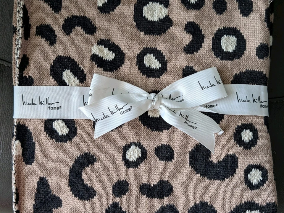 Manta Nicole Miller Leopardo Estampado Animal 50x70" Tejida Suave Cómoda Foto 3 de 3