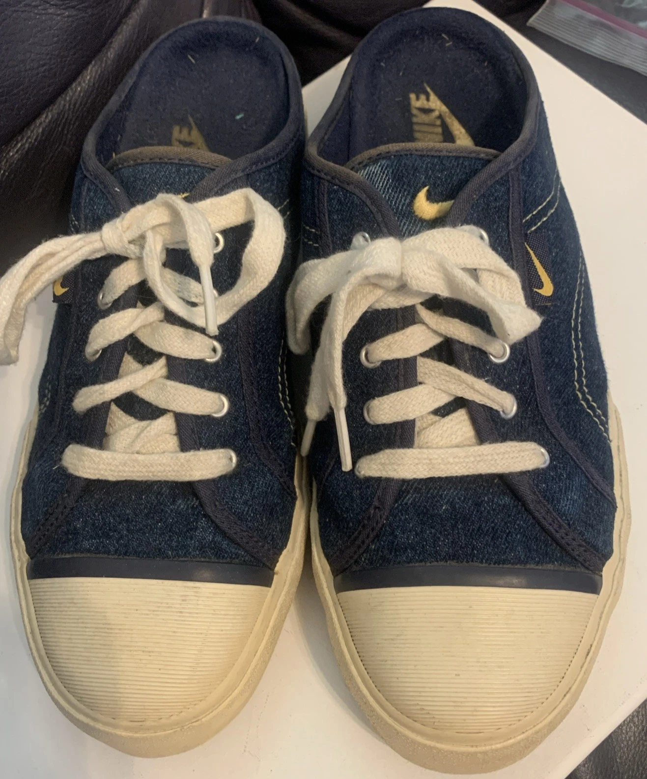 Scarpe vintage Nike donna blu denim Hermosa stringate mulo Y2K 143028 471 taglia 9