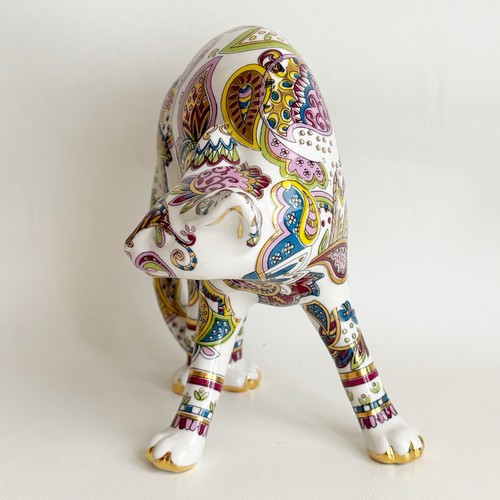 Paul Cardew Design Paisley Cool Catz Porcelain Figure England Gold & Multicolor - Picture 3 of 10