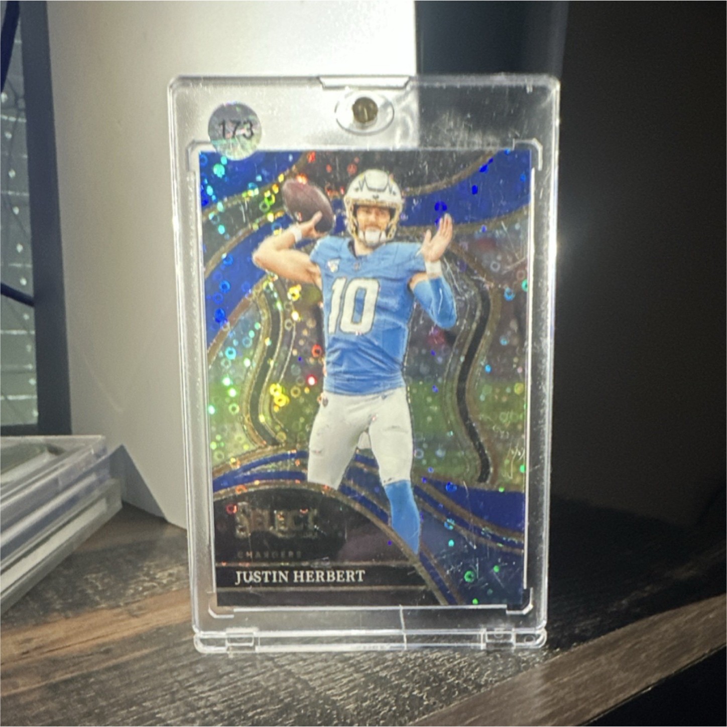 2023 Panini Select Justin Herbert Blue Disco Prizm #248 /25 Chargers