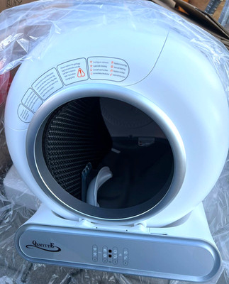 QSMYUYE Automatic Cat Litter Box Katzentoilette 12V DC Weiß NEU