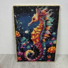 Completed Diamond Art Painting Seahorse Ocean Animal Theme about 14"x10" Decor