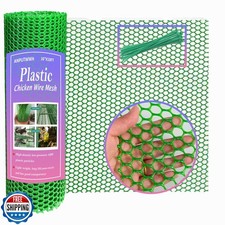 Upgraded Plastic Chicken Wire Fence Mesh 16INx10FT - Black/Green/White Color