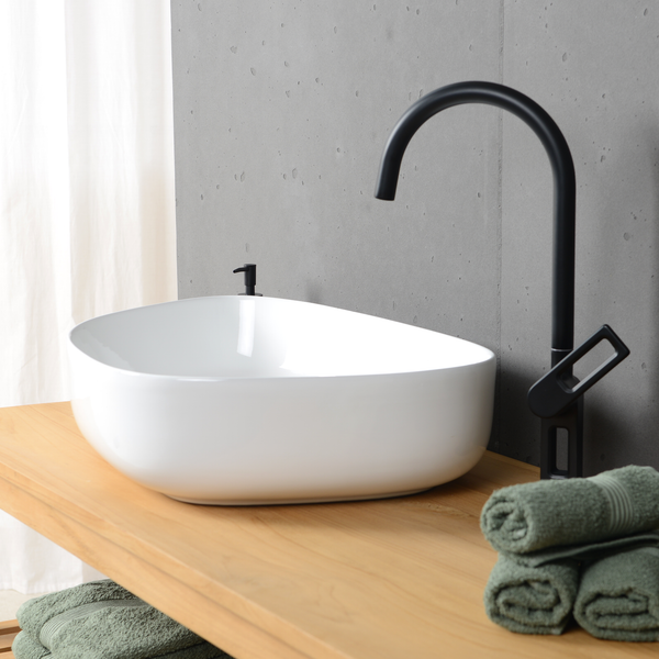 Keramik Aufsatzwaschbecken Weiß 55 Cm Waschbecken Bad wohnfreuden-image