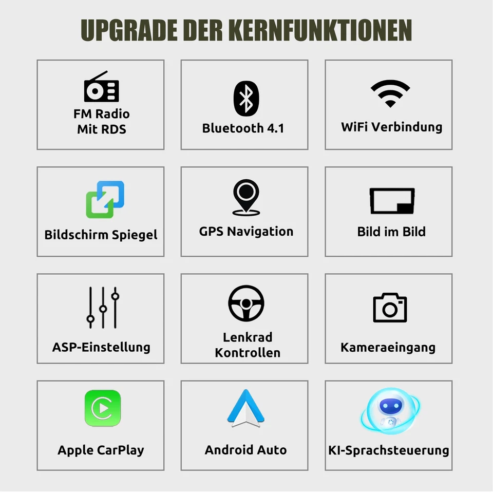 9" DAB+ Android 14 Autoradio Carplay GPS Navi Für VW Golf 5 6 Polo Touran Tiguan - Bild 3 von 4