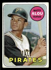 1969 Topps #490 Matty Alou - Pittsburgh Pirates (Low Grade)