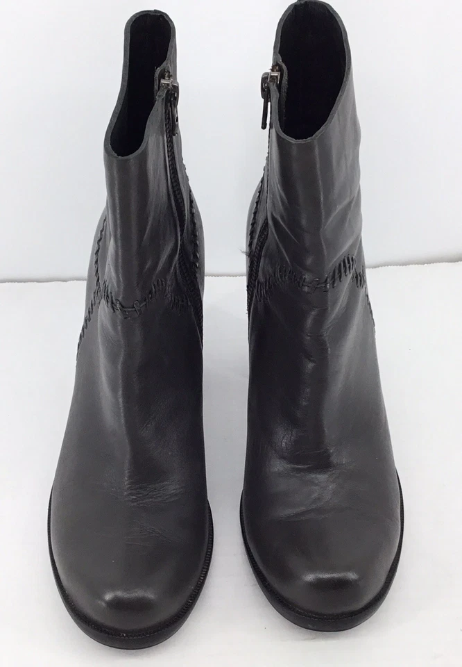 Botas de cuero Kork Ease Vallery para mujer 8,5 gris tacón cremallera lateral tobillo Foto 3 de 4