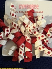 Vintage Gymboree Curly Hair Bow Clips 2010 Poppy Love -NEW-