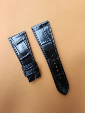 Size 30/20mm Black Genuine Leather Skin Watch Strap Band For OCTO 41S