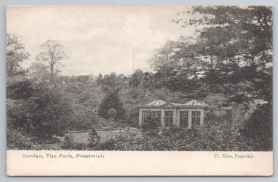 Garten Der Park Prestwich Postkarte Wintergarten Orangerie Ansicht H Allen unbenutzt