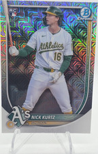 Topps 2025 Bowman Chrome Nick Kurtz #93 Mega Box Mojo Refractor Rookie Athletics