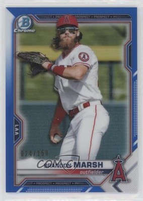 2021 Bowman Chrome Prospects Blue Refractor 24/150 Brandon Marsh #BCP-112 1s6