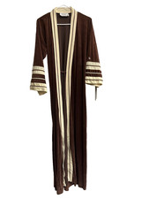 VTG Christian Dior Lounge Wear Velvet Robe Velour Long Embroidered SMALL