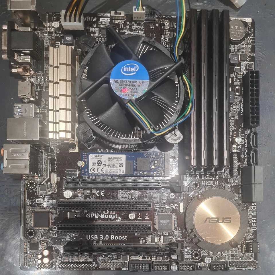 ASUS Z97M-PLUS Intel Motherboard LGA 1150 Micro ATX M.2 and Intel i5 4590 CPU - Image 3 of 4