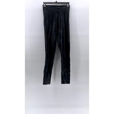 COMMANDO CONTROL Women's Black Faux-Leather High-Rise Ankle Leggings SZ S