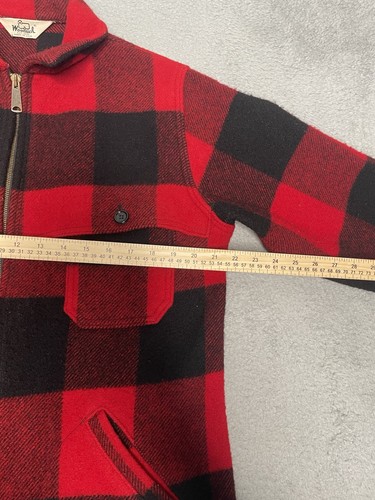 Vintage 70s Woolrich Wool Buffalo Plaid Shacket Shirt Jacket Mens M Made In USA - Picture 10 of 11