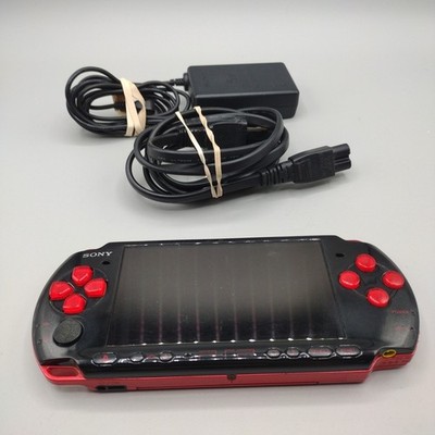 Sony PSP 3001 God of War Red & Black Handheld System w/ Charger Tested Works