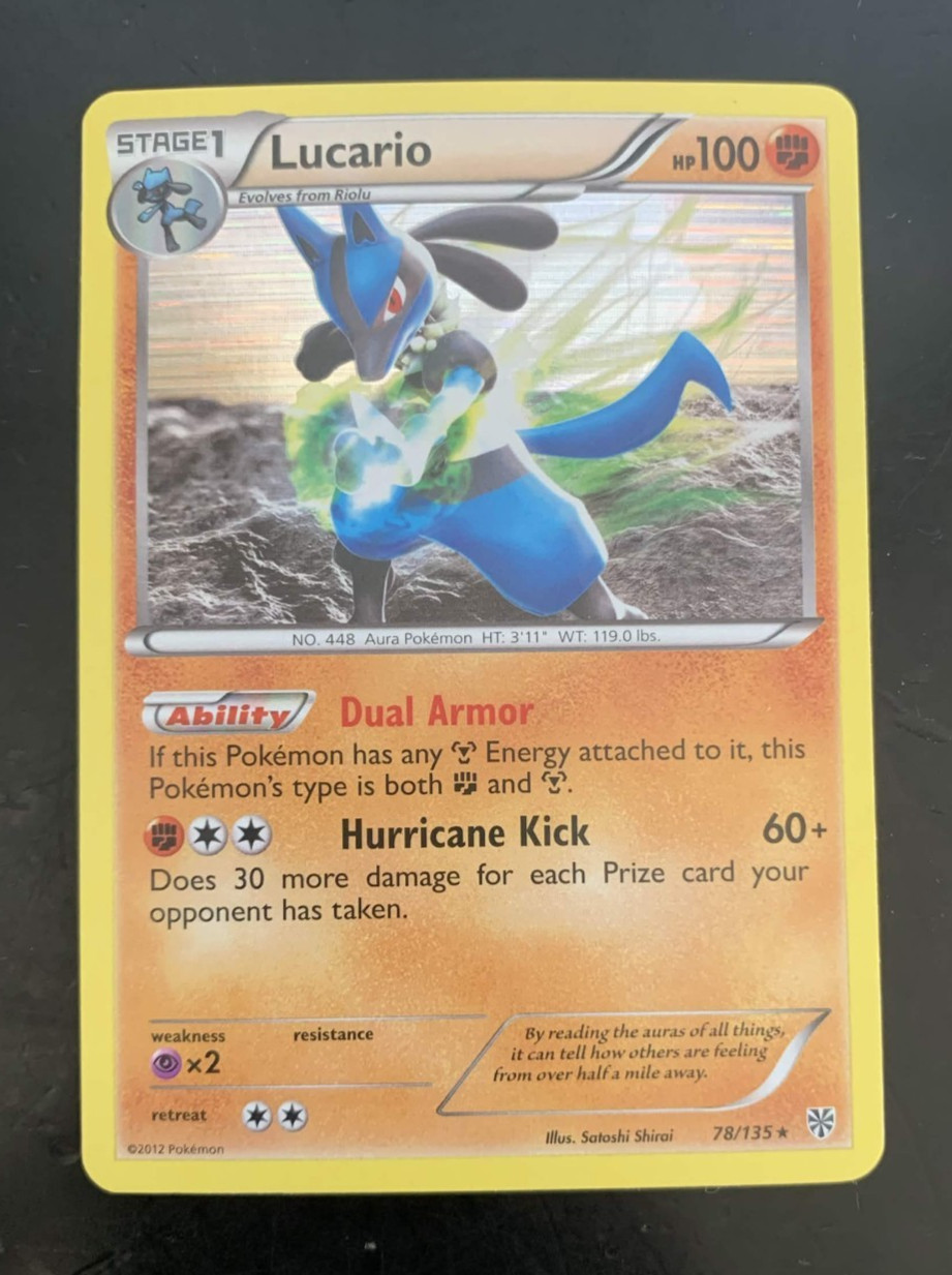 Pokemon Card • Lucario Plasma Storm 78/135 Holo Rare
