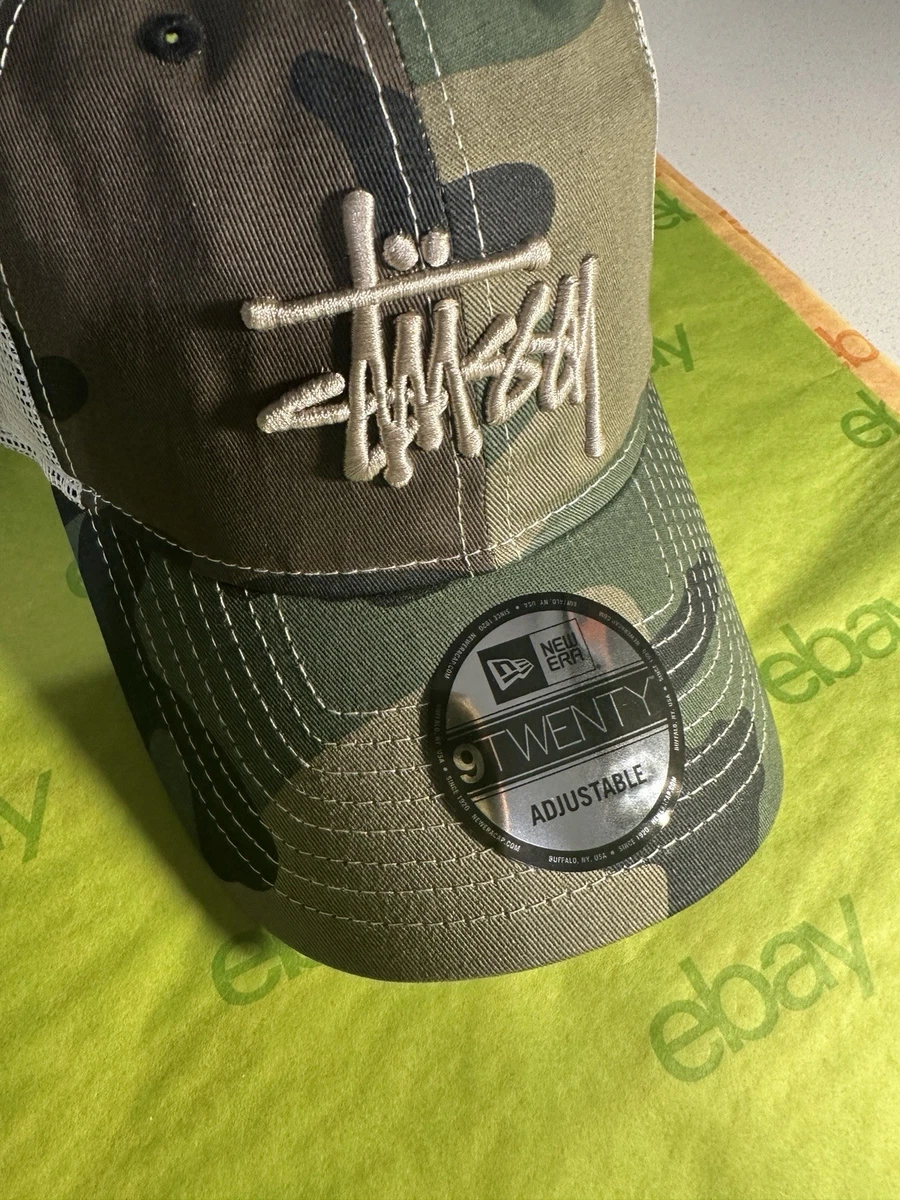 【vintage】90s old Stussy Camo Mesh Cap Stussy X New Era 9Twenty Baseball Trucker Mesh Cap Hat Camo