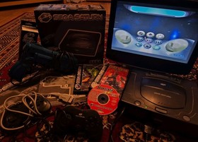 Sega Saturn MK-80200A PAL Console - Controllers, Hulk And Duke Nukem 3D Game