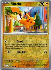 Pikachu - Reverse Holo - Paldean Fates 018/091 Okacheke Pokemon 151 carte quasi nuove