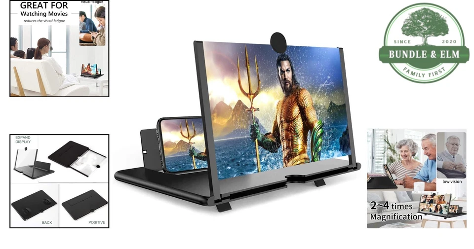 16 Inch Smartphone Screen Magnifier Foldable HD Amplifier Stand for Movies Ga... - Image 2 of 4
