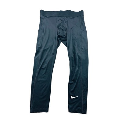 Nike Pro Dri-FIT Leggings Men L Black Tight Fit Compression Activewear Training