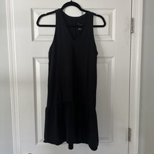 Tiered Ruffle Dress Short Sleeveless V-neck Black Size XS New Day
