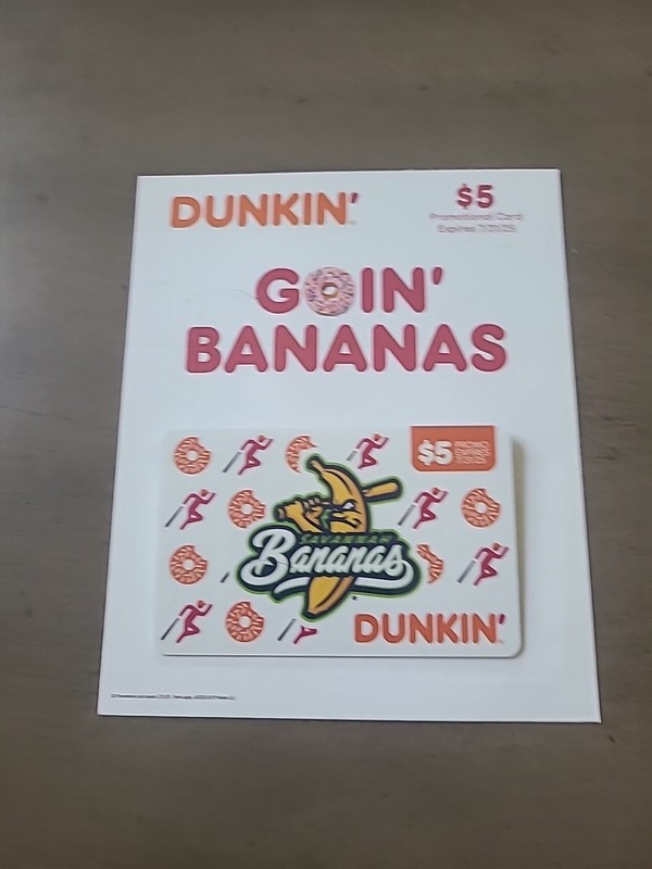 Savannah Bananas Dunkin Gift Card