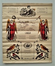 1879 antique FRAKTUR jackson lebanon pa MILLER KAPP genealogy birth baptism