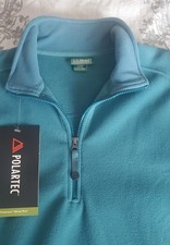 VINTAGE LL BEAN POLARTEC FLEECE BLUE GREEN PULLOVER SWEATER JACKET SZ XL REG NWT