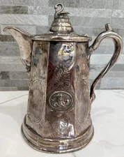 19th Century Antique Silver Plated Large Pitcher Cupidon Swan Ornament