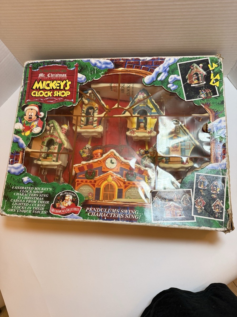 Mr. Christmas Disney Mickey Mouse Clock Shop Animated 1993