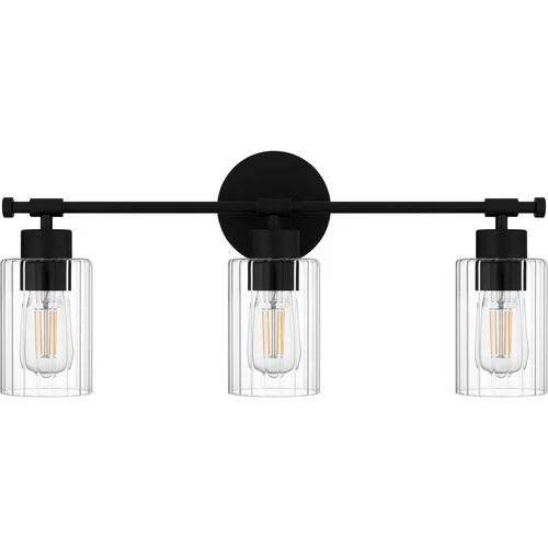 Matte Black Three Light Bath from the Caputo Collection - Picture 2 of 7