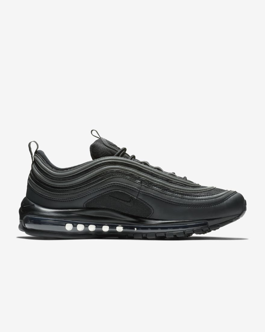 nike air max 97 triple all black with white stripe