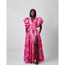 NWT Sika Shuri Tie Dye Maxi Dress US 2 Pink Handmade Cotton Ghana London