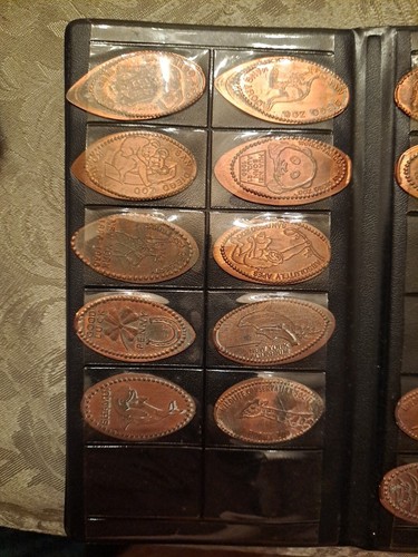 20 Elongated Variety Various Short Rolled Pressed Penny Coins Lot Souvenirs Book
