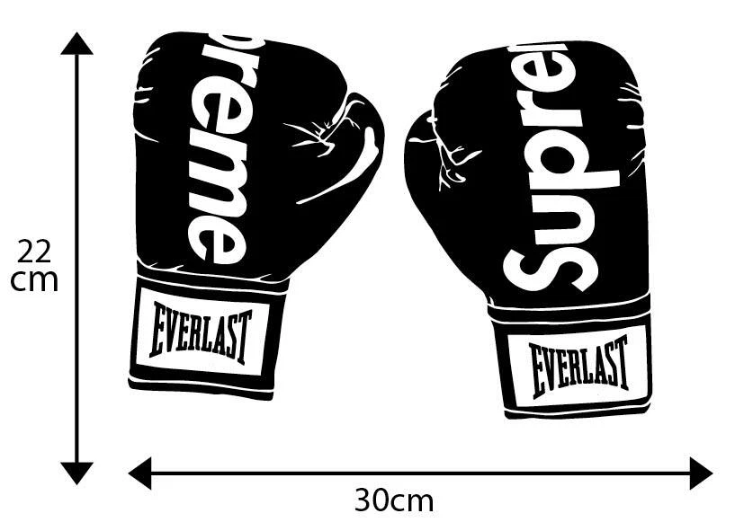 Grand autocollant mural Supreme Gloves skateboard snowboard 30 cm x 22 cm 