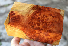 Amboyna Burl Exotic Blank 3 5/8"X 6 2/8"X 2 3/8" For Woodworking DIY 294