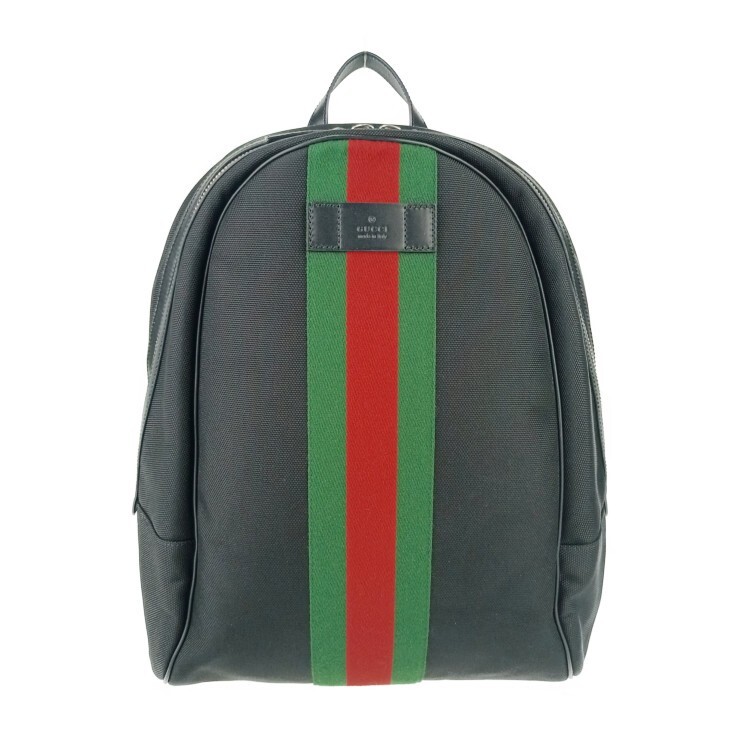 GUCCI Zaino Sherry Line Zaino 630918 Nero Argento Hardware Tela Pelle