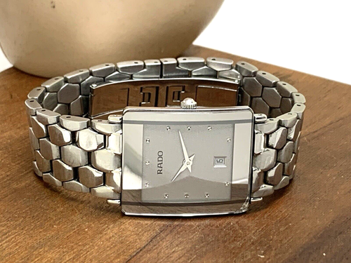Rado Women's Watch 160.0486.3 Diastar Swiss Quartz Silver Steel Tank 24mm CHIP - Picture 6 of 12