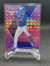 Sherten Apostel - 2021 Panini Mosaic- #213 -RC- Pink Mosaic Prizm- Rangers 