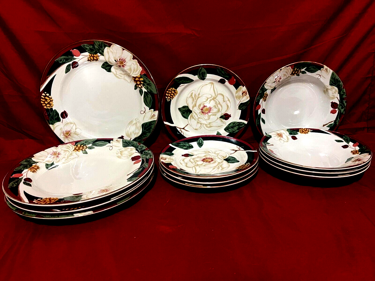 Tienshan Magnolia (12 Piece Set) Of Each Dinner Salad Plates