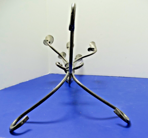 Candelabro artigianale in ferro battuto a mano da studio Twist & Lily 6 portacandele ~19"H - Foto 5 di 16